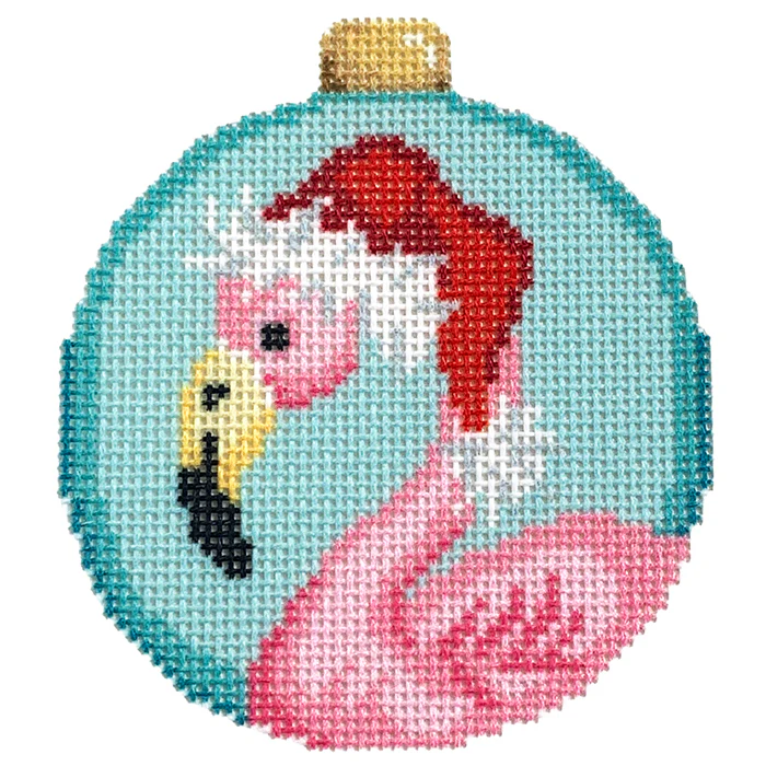 Flamingo with Santa Hat