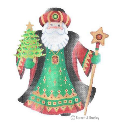 Santa Clause – Black Robe with Mini Tree