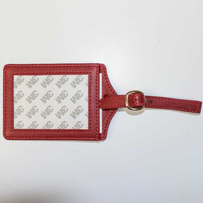 Maroon Rectangular Luggage Tag