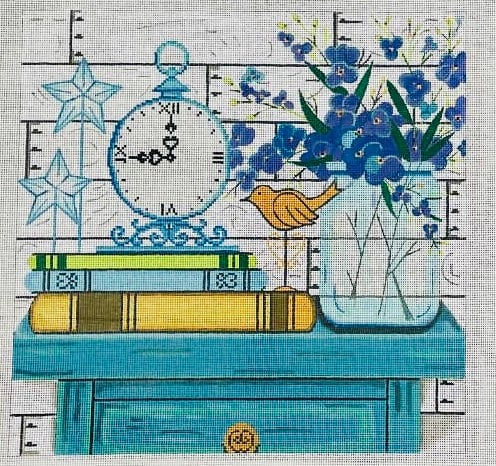 Books,Clock,Flowers