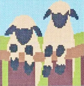 Two Sheep on Fence Two Sheep on Fence