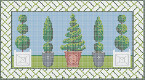 Topiary with Brick Border