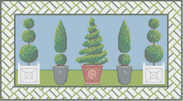 Topiary with Brick Border