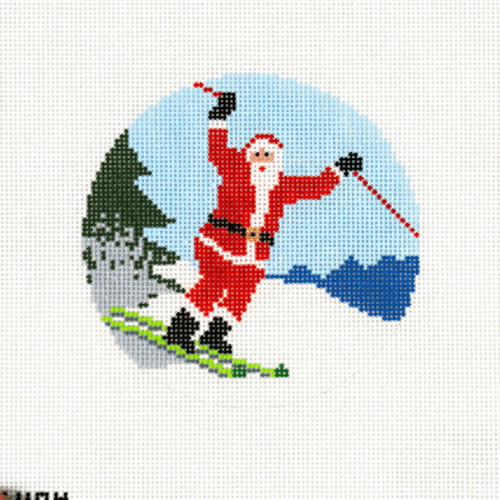 Skiing Santa