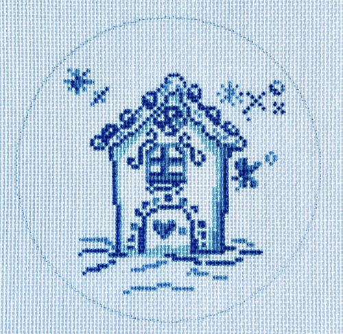 Blue Gingerbread House