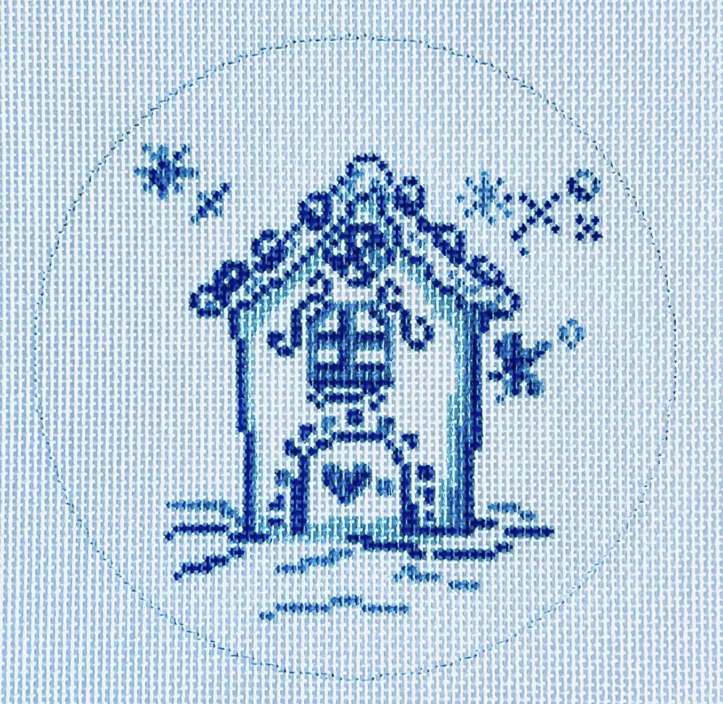 Blue Gingerbread House