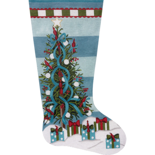 Teal Tree with Cardinals