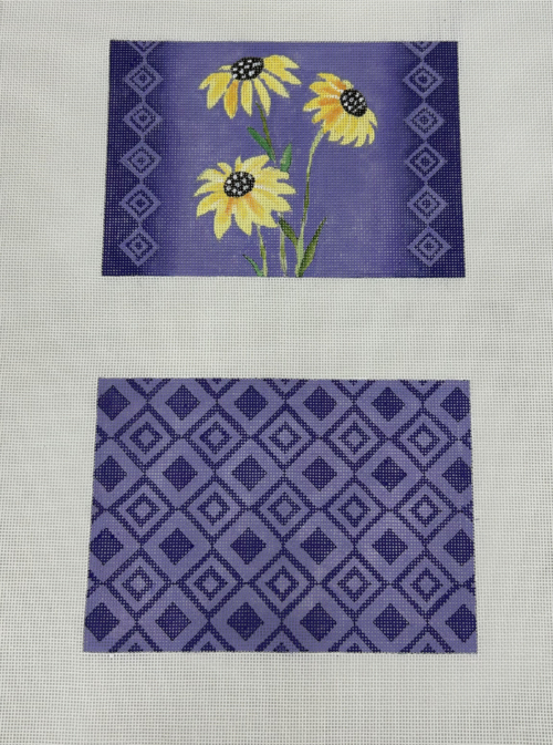 Gerber Daisy and Purple Diamond Pattern