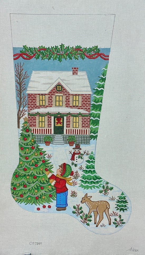 House with Snowman