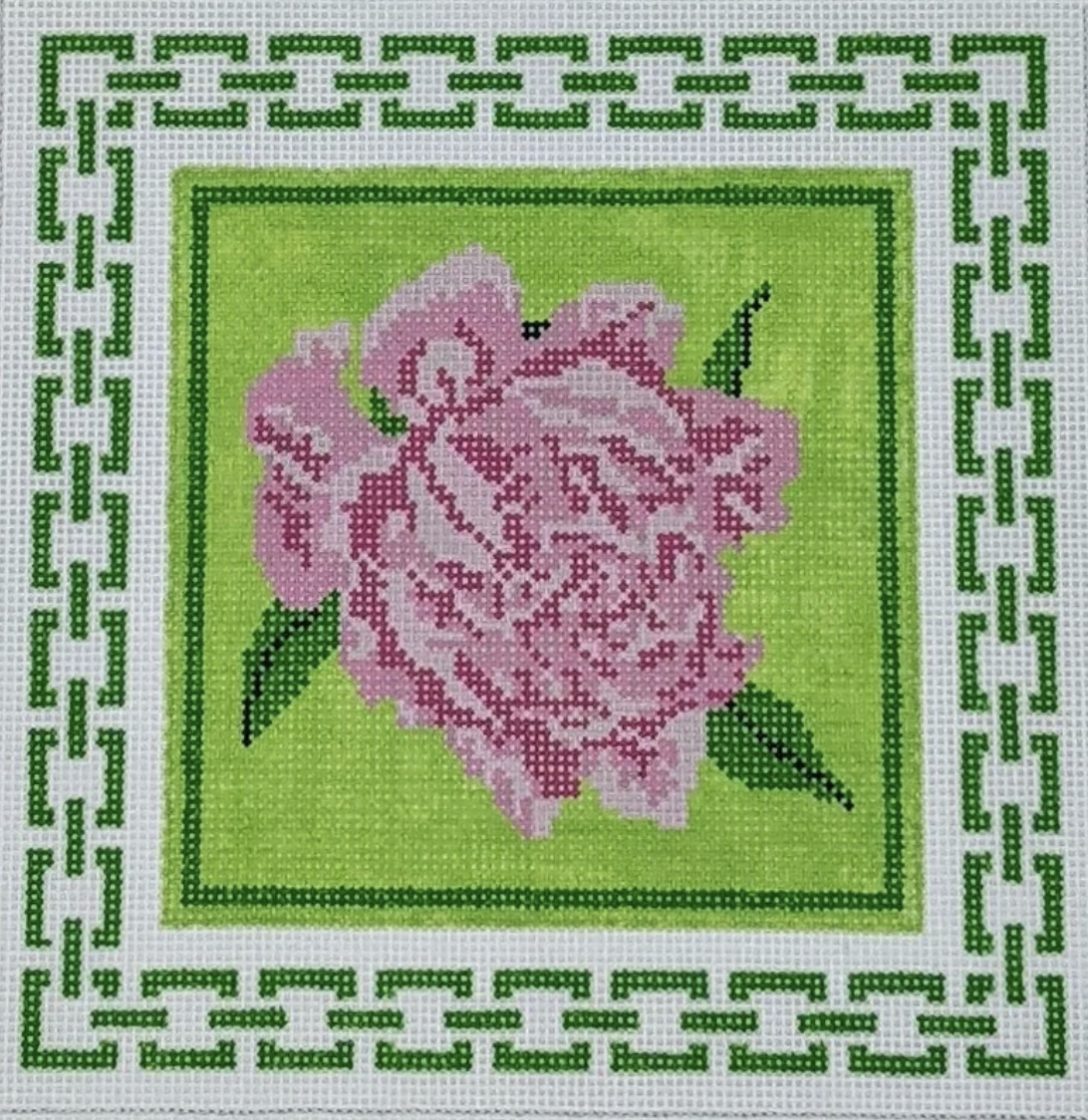 Pink Peony Green Border