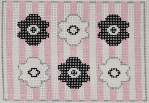 Flowers on Pink Stripes